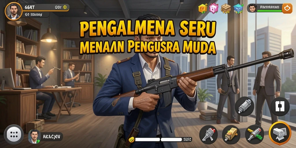 Tampilan gameplay seru di dunia bisnis Tycoon.