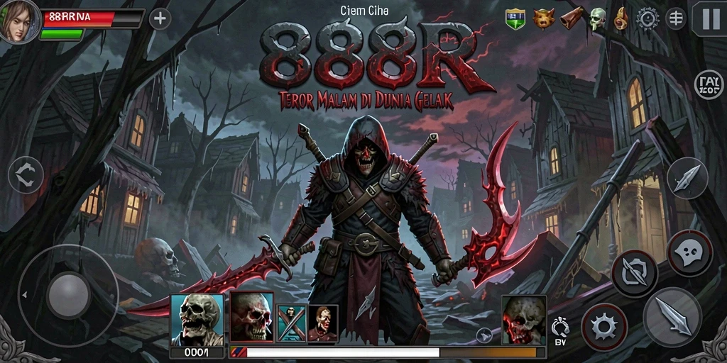 Screenshot menampilkan suasana menyeramkan dalam game 888R.