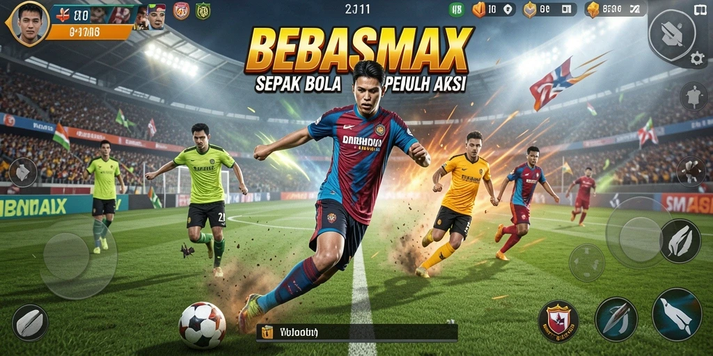 Gameplay menarik dalam BEBASMAX dengan momen menegangkan di lapangan.