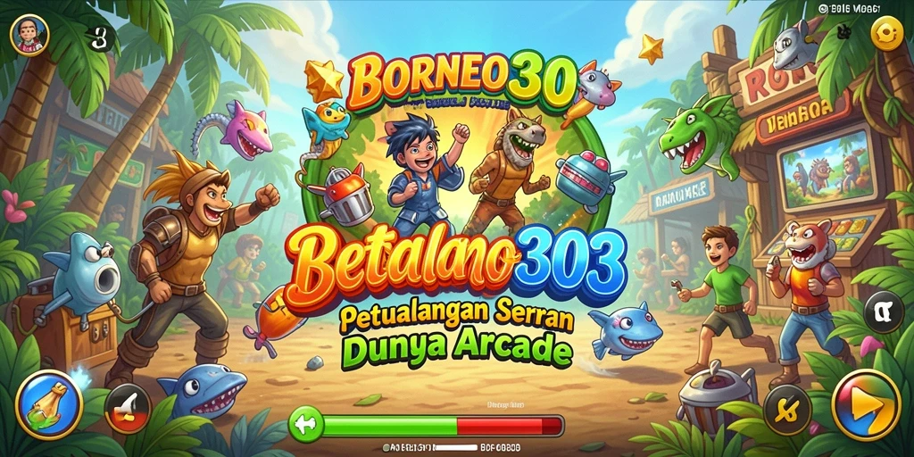 Tampilan gameplay yang seru dan penuh warna di BORNEO303.