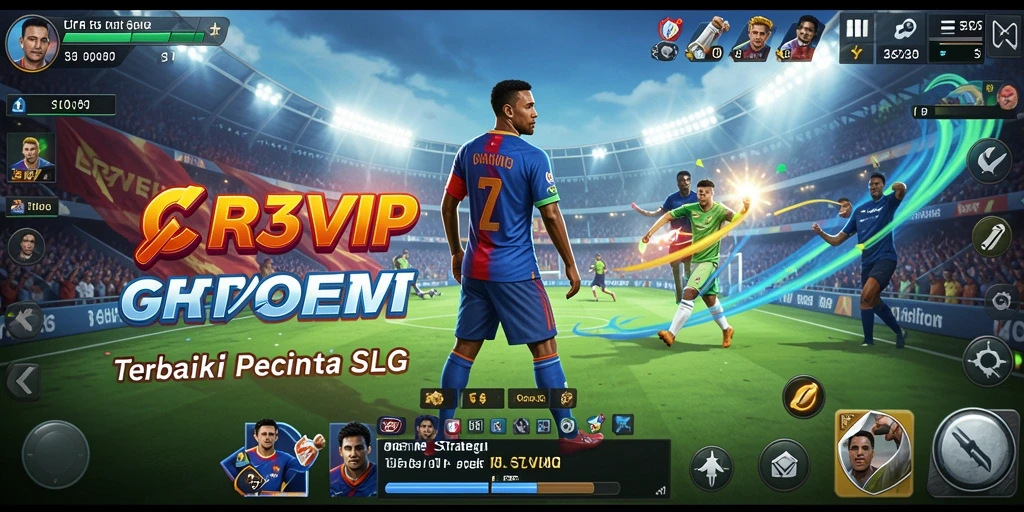 Gameplay CR7VIP menampilkan strategi manajemen tim sepak bola yang mendalam.