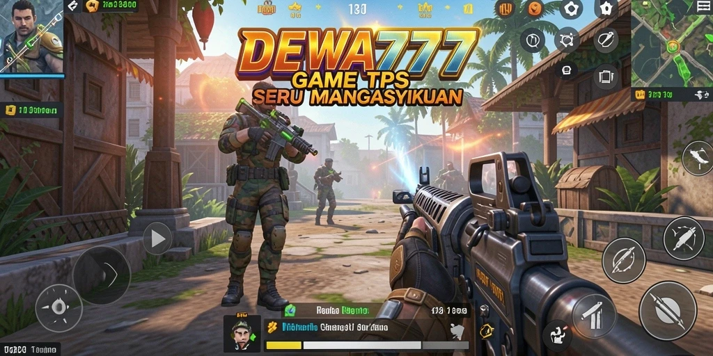 Screenshot utama DEWA777 menampilkan aksi permainan TPS yang mendebarkan.