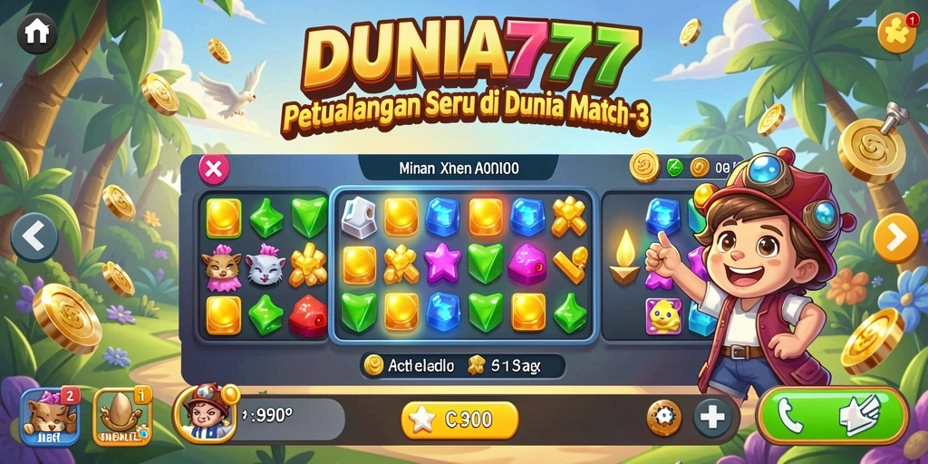 Tampilan gameplay DUNIA777 yang seru dan penuh warna.
