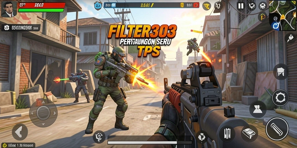 Screenshot gameplay menunjukkan aksi seru di FILTER303.