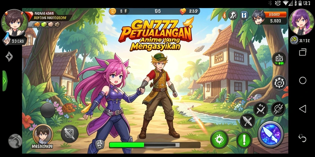 Tangkapan layar gameplay GN777 menampilkan aksi seru dalam dunia anime.