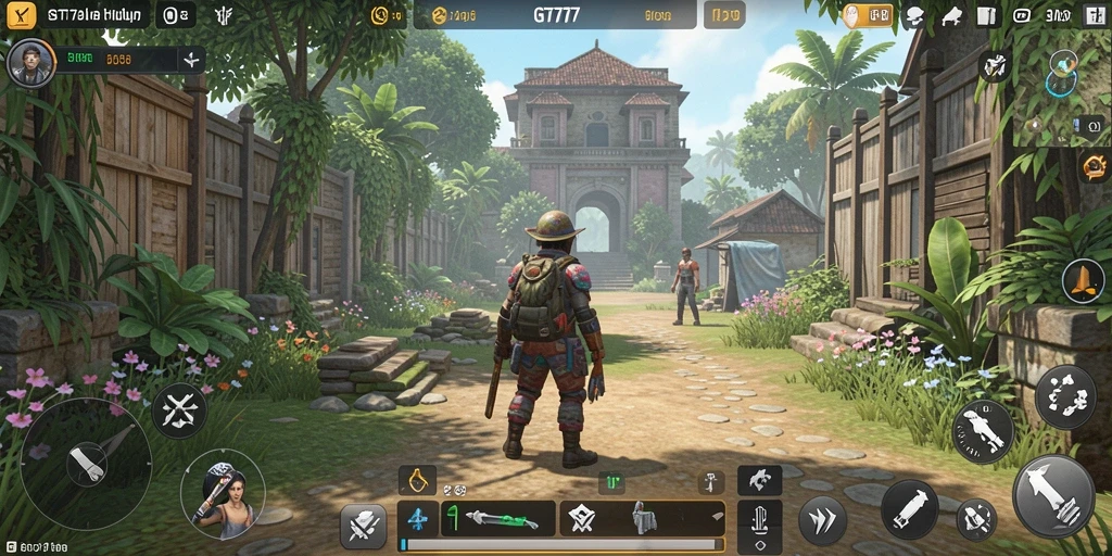 Screenshot gameplay GT777 menampilkan dunia simulasi yang penuh warna.