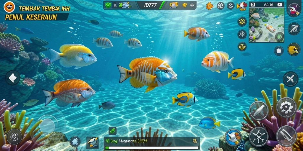 Tampilan gameplay Tembak Ikan yang penuh warna dan interaktif.