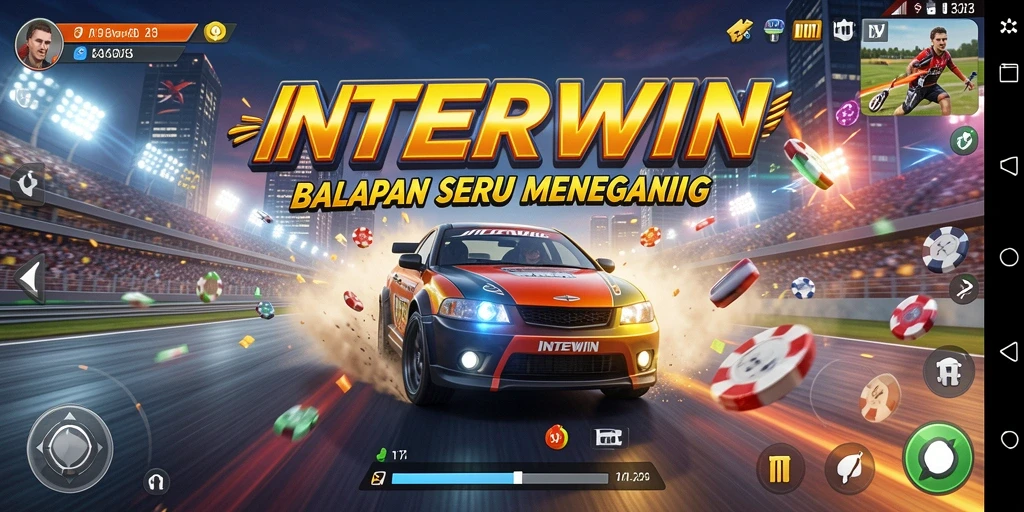 Tampilan gameplay balapan seru dalam INTERWIN.