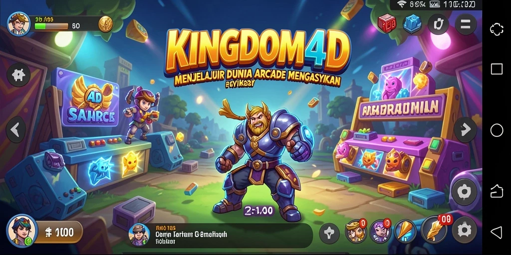Tampilan gameplay KINGDOM4D yang mendebarkan dan penuh warna.