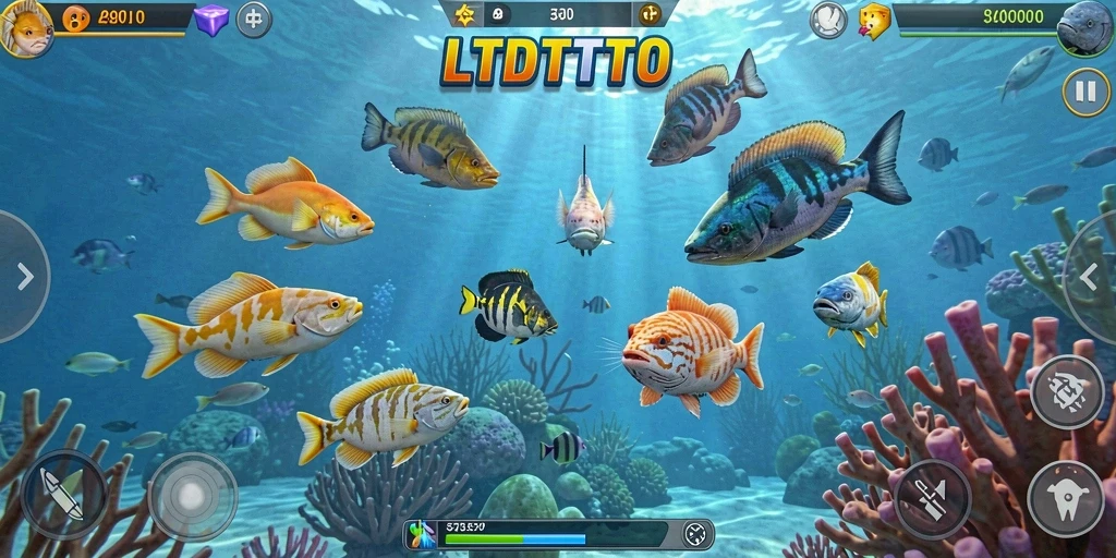 Screenshot LTDTOTO menampilkan aksi tembak ikan yang seru dan mendebarkan.