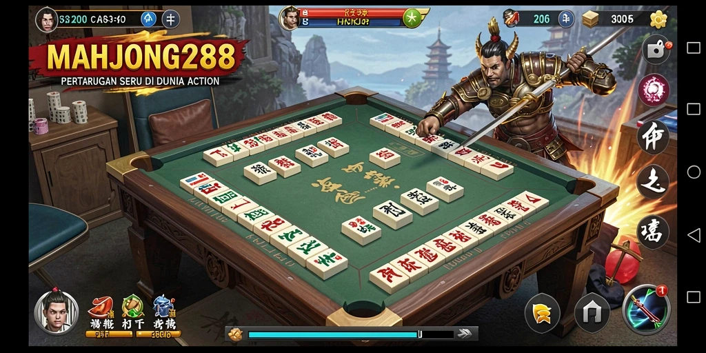 Tampilan aksi seru dalam gameplay MAHJONG288