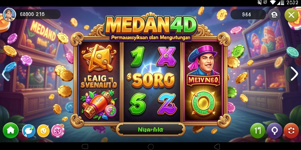 Tampilan gameplay <strong>MEDAN4D</strong> yang seru dan warna-warni.