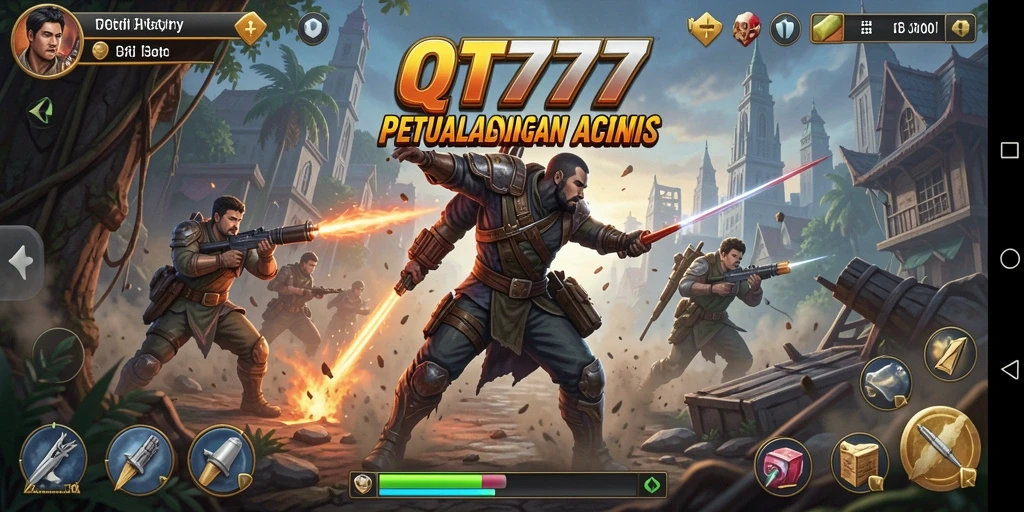 Tangkapan layar menunjukkan aksi seru di game QT777.