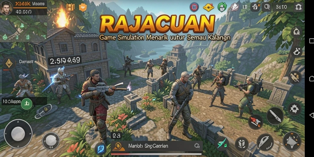 Tampilan gameplay seru dan interaktif di RAJACUAN.