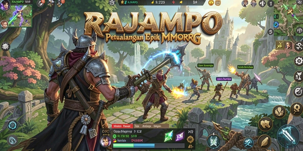 Tampilan gameplay menakjubkan RAJAMPO dalam aksi MMORPG.