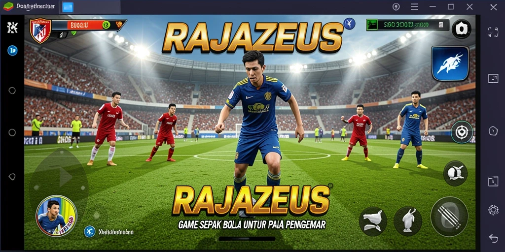 Tampilan gameplay seru RAJAZEUS yang menggambarkan aksi sepenuh hati di lapangan.