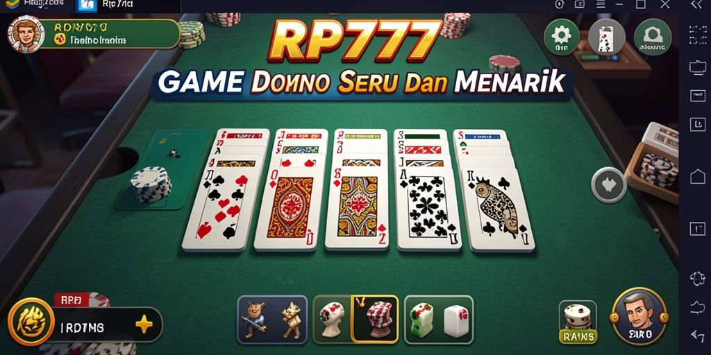 Screenshot RP777 menampilkan gameplay seru dari permainan Domino.