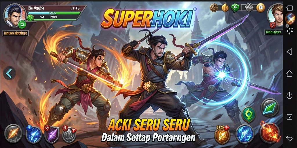 Screenshot SUPERHOKI menampilkan aksi pertarungan yang mendebarkan.