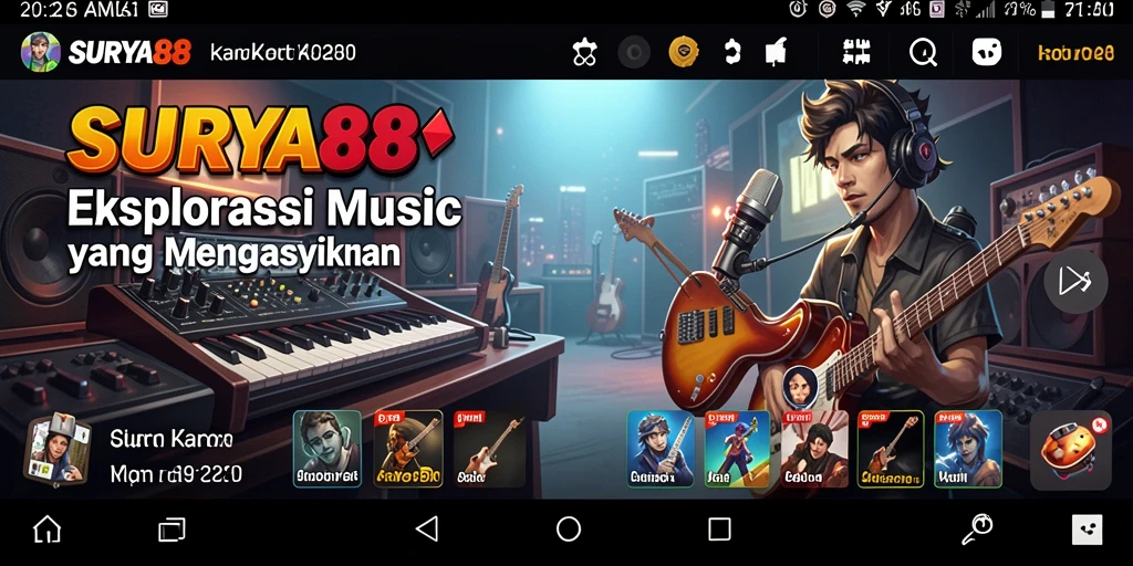 Tampilan utama gameplay SURYA88 dengan beragam tantangan musik.