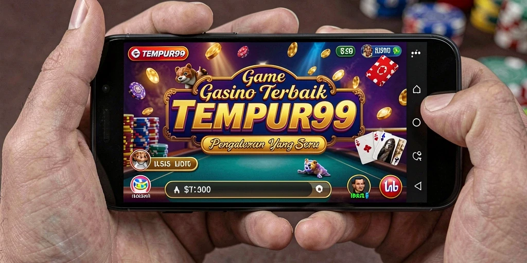 Screenshot gameplay TEMPUR99 menampilkan suasana kasino yang mendebarkan.